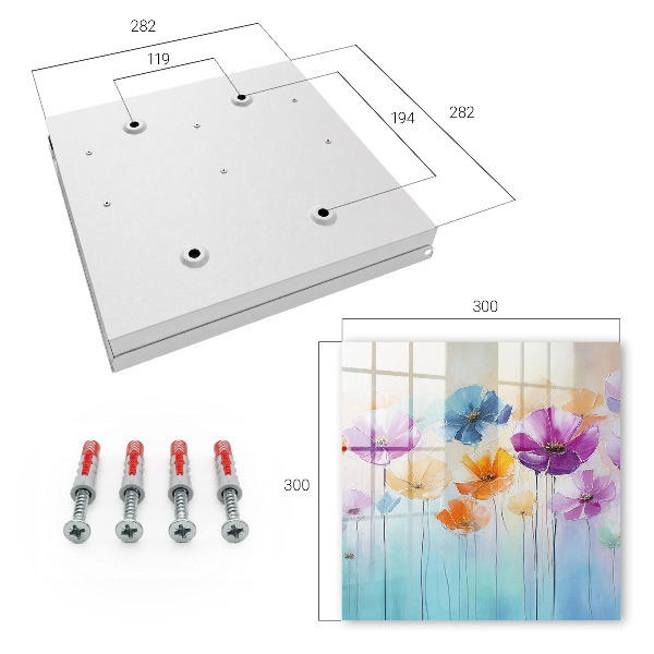 Key cabinet for wall Colorful flowers