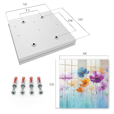 Key cabinet for wall Colorful flowers