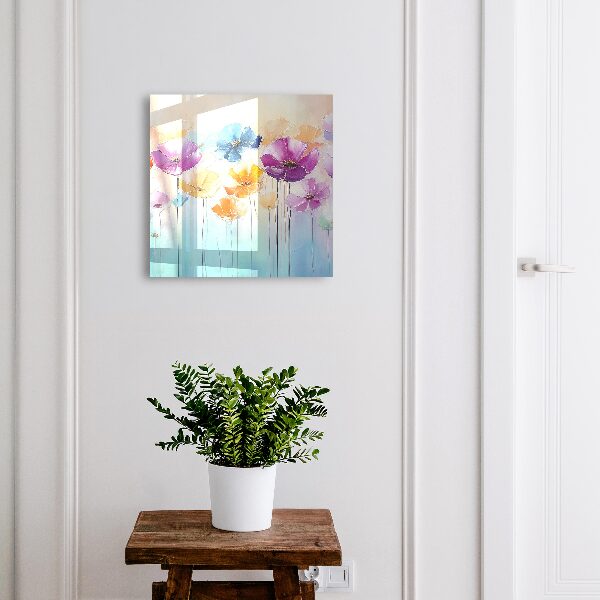 Key cabinet for wall Colorful flowers