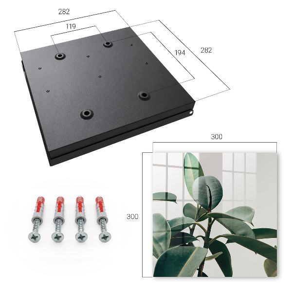 Key cabinet for wall Ficus leaves