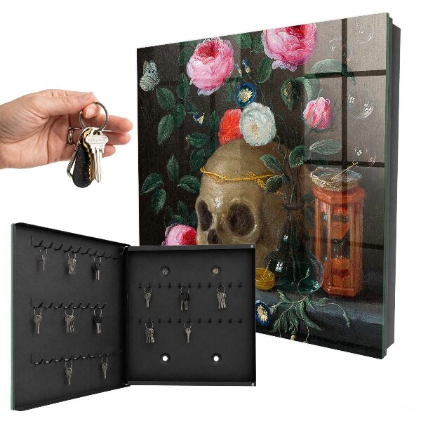 Key box Skull and Flowers