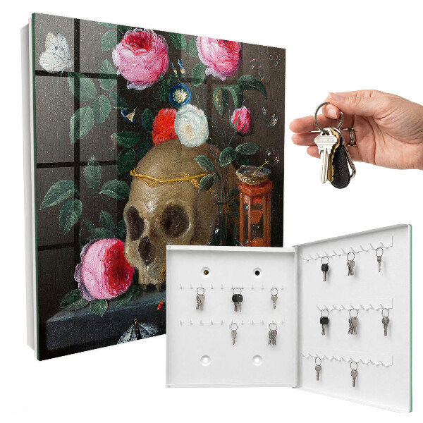Key box Skull and Flowers