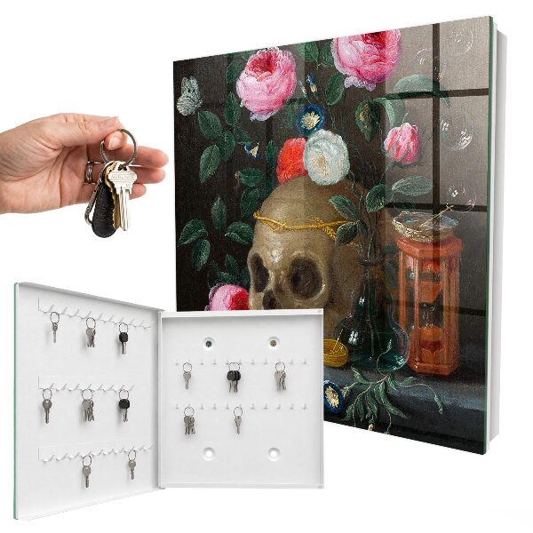 Key box Skull and Flowers
