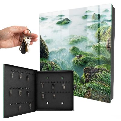 Key storage box Green waves