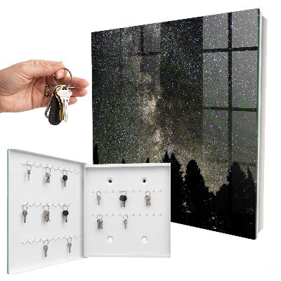 Key cabinet for wall Starry sky