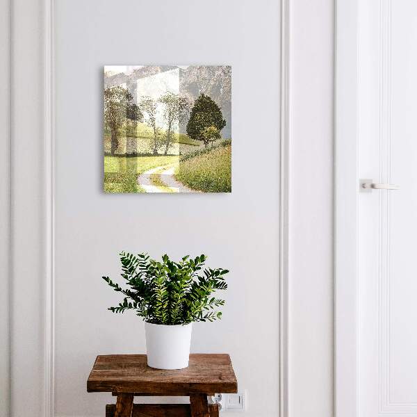 Key cabinet for wall Mountain landscape