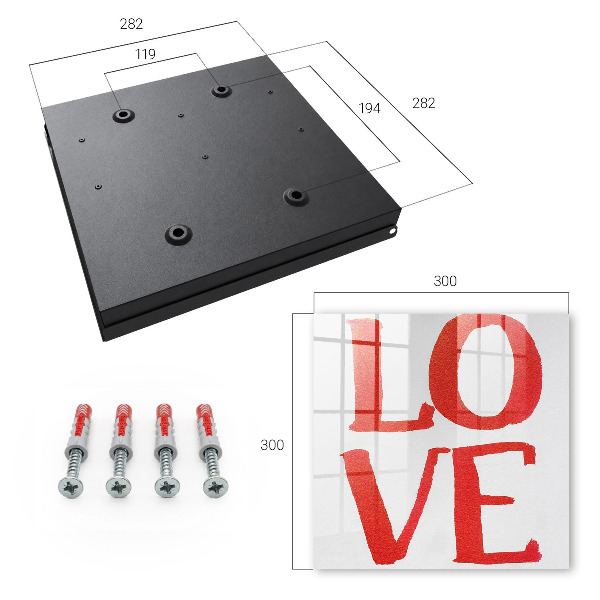 Key cabinet for wall Red love