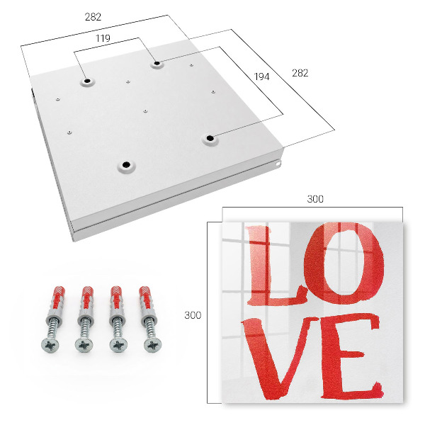 Key cabinet for wall Red love