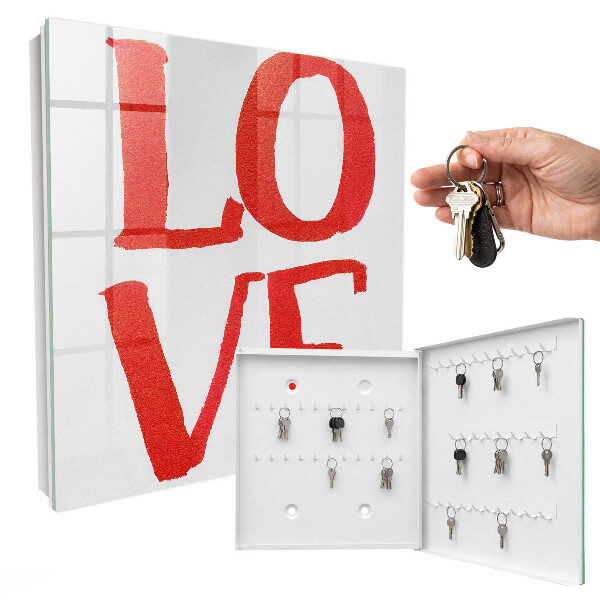 Key cabinet for wall Red love