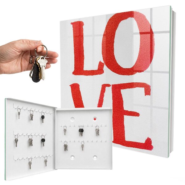 Key cabinet for wall Red love