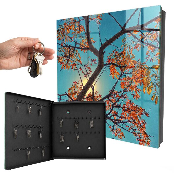 Key cabinet for wall Autumn tree