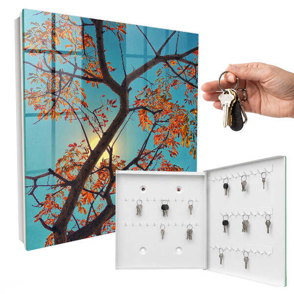 Key cabinet for wall Autumn tree
