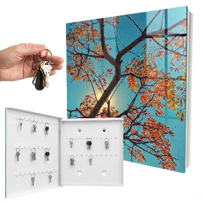 Key cabinet for wall Autumn tree