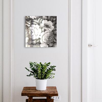 Key storage box Monochrome flowers