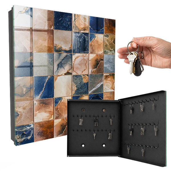 Key storage box Marble mosaic