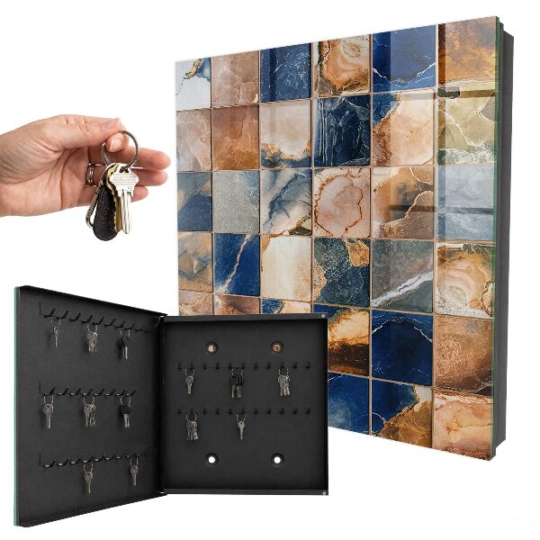 Key storage box Marble mosaic