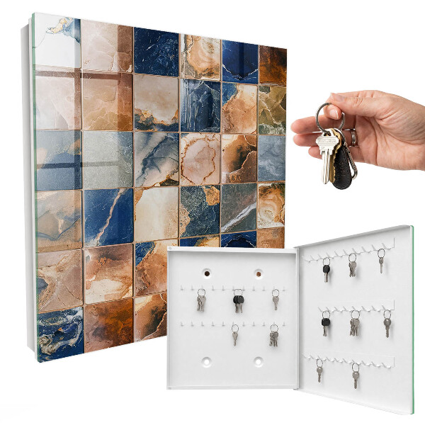 Key storage box Marble mosaic