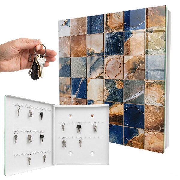Key storage box Marble mosaic