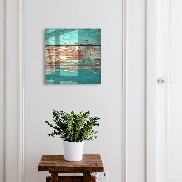 Key cabinet for wall Turquoise wood