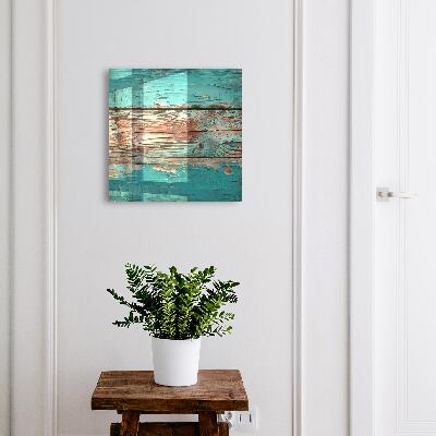 Key cabinet for wall Turquoise wood