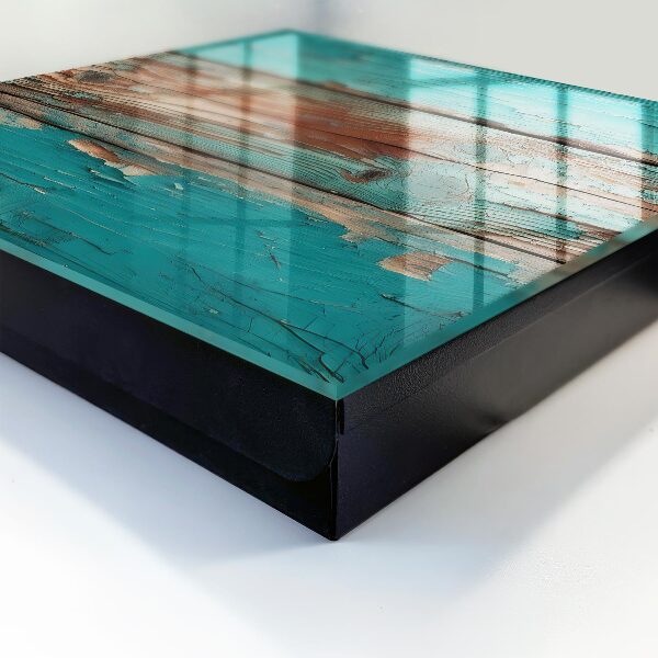 Key cabinet for wall Turquoise wood