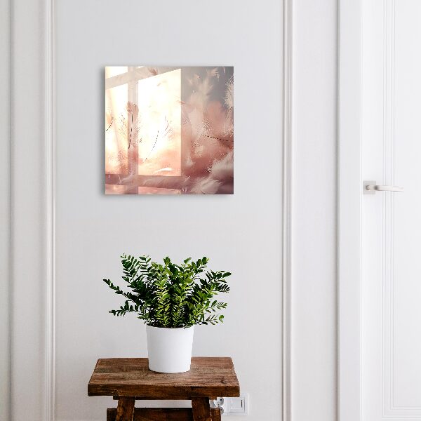 Key cabinet for wall Pastel feathers