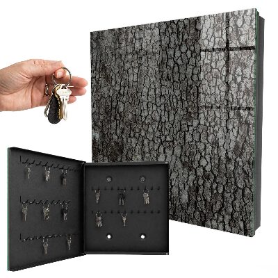 Key cabinet for wall Tree bark