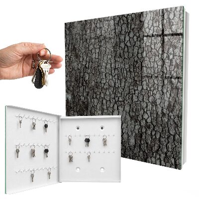 Key cabinet for wall Tree bark