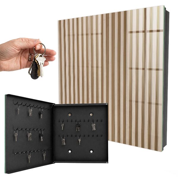 Key storage box Beige lines