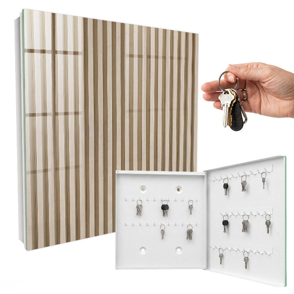 Key storage box Beige lines