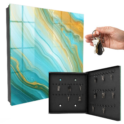 Key cabinet for wall Colorful waves