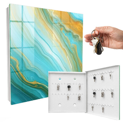 Key cabinet for wall Colorful waves
