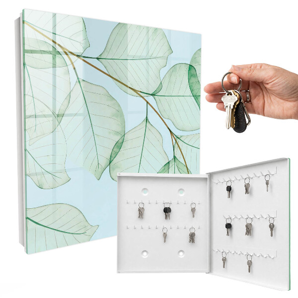 Key storage box Green leaves