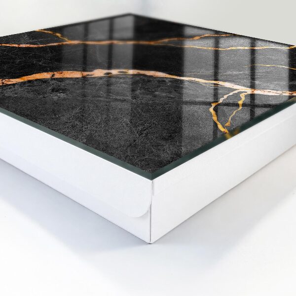 Key storage box Black and orange stone