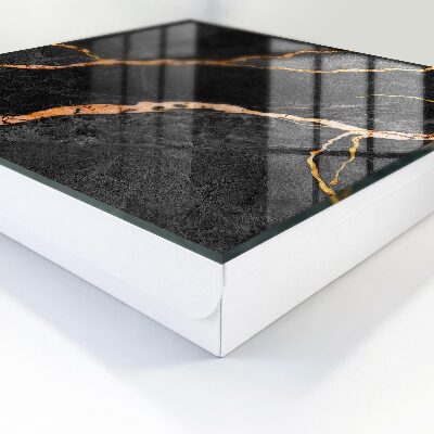Key storage box Black and orange stone