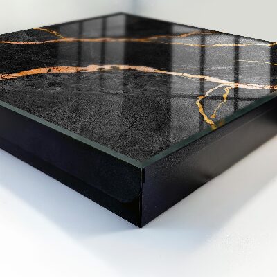 Key storage box Black and orange stone