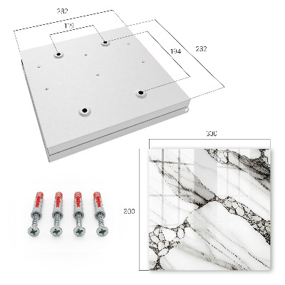 Key cabinet for wall Marble pattern