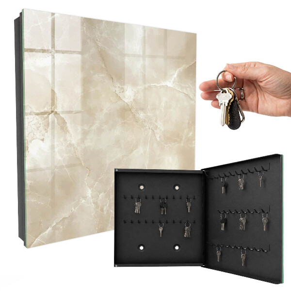 Key storage box Beige marble