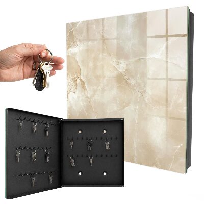 Key storage box Beige marble