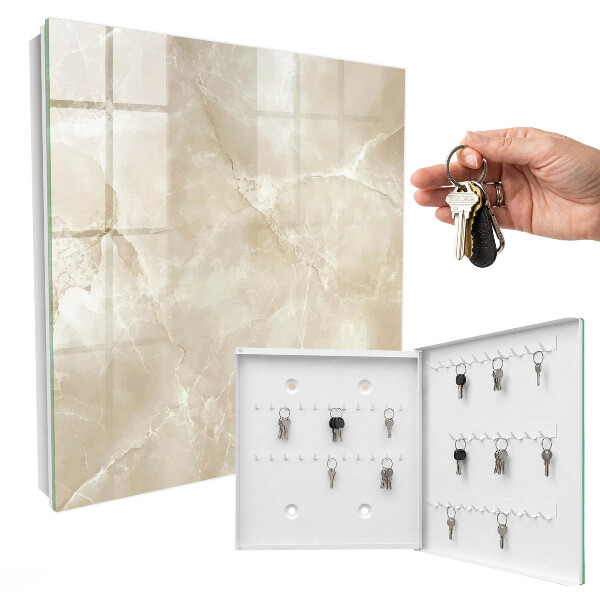 Key storage box Beige marble