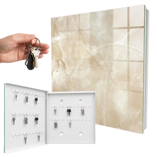 Key storage box Beige marble