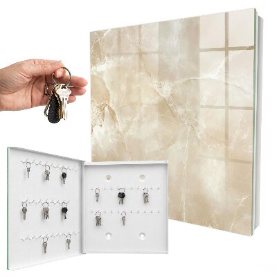 Key storage box Beige marble