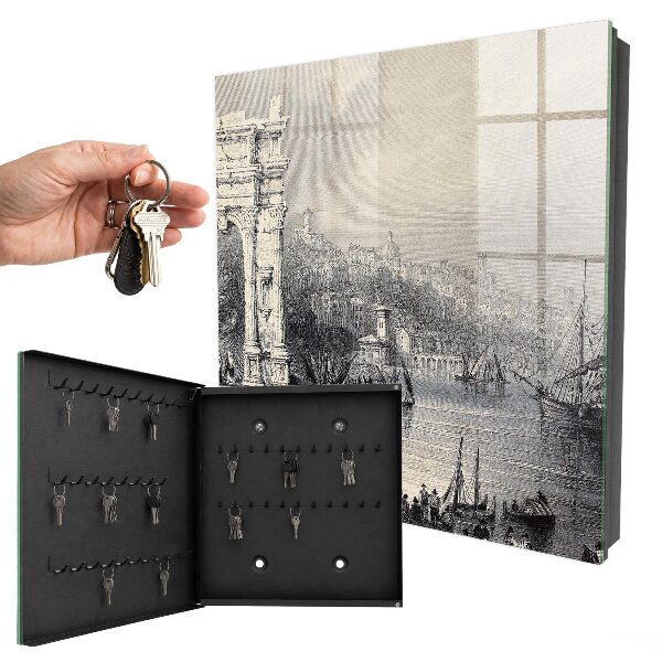 Key storage box The Arch of Trajan and the Citadel of Ancona