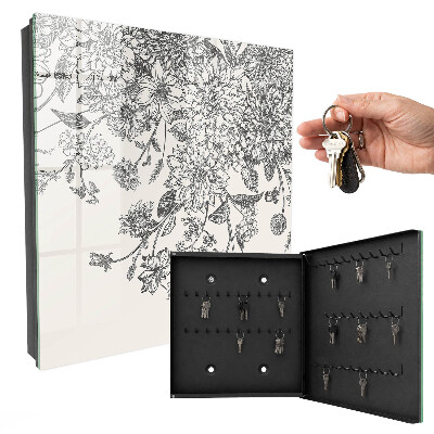 Key cabinet for wall Floral elegance