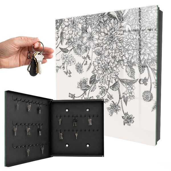 Key cabinet for wall Floral elegance