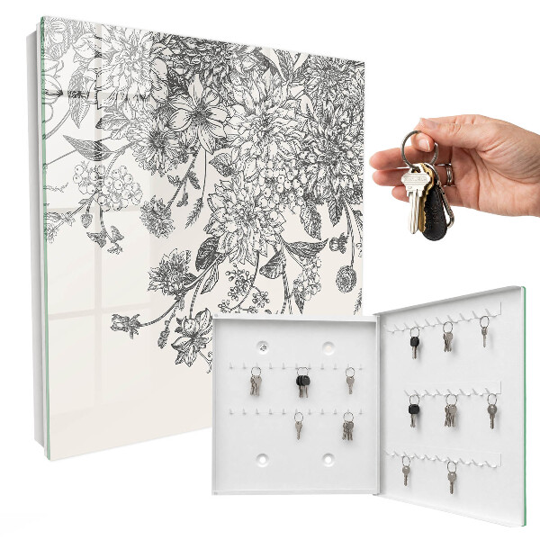 Key cabinet for wall Floral elegance