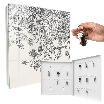 Key cabinet for wall Floral elegance