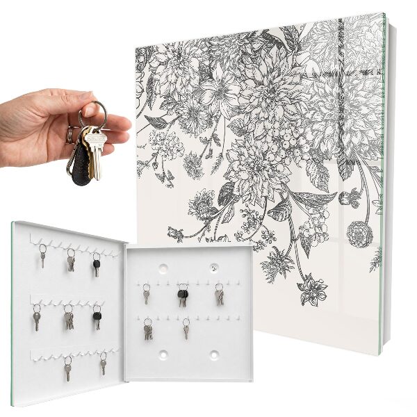 Key cabinet for wall Floral elegance