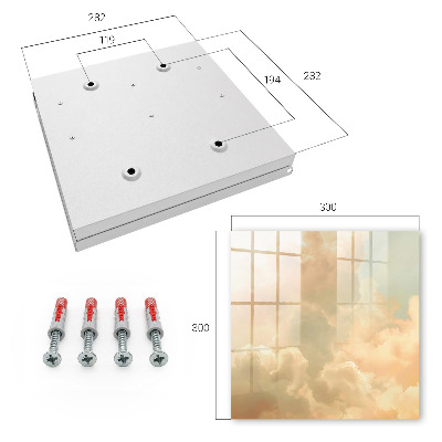 Key storage box Pastel clouds