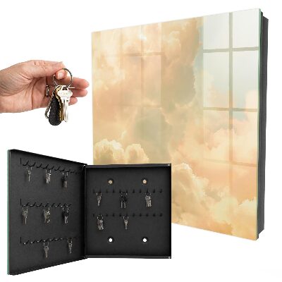 Key storage box Pastel clouds